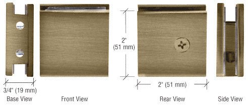 CRL Square Style Notch - in - Glass Fixed Panel U - Clamp SGCU1BBRZ