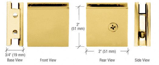 CRL Square Style Notch - in - Glass Fixed Panel U - Clamp SGCU1BR