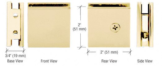 CRL Square Style Notch - in - Glass Fixed Panel U - Clamp SGCU1SB