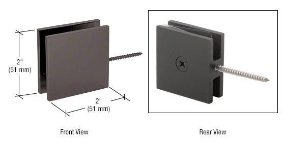 CRL Square Wall Mount Movable Transom Clamp SGC1860RB