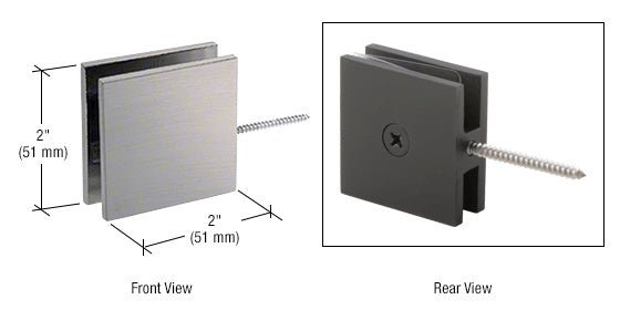 CRL Square Wall Mount Movable Transom Clamp SGC186BN