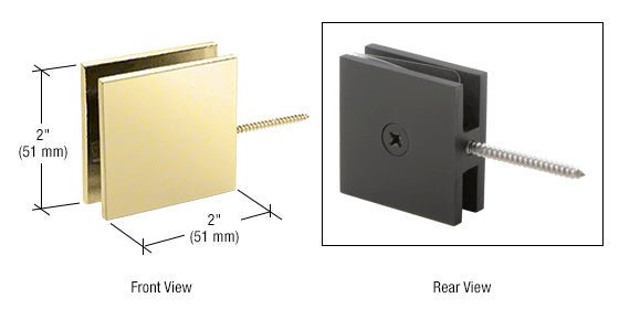 CRL Square Wall Mount Movable Transom Clamp SGC186BR