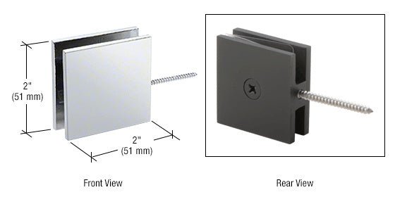 CRL Square Wall Mount Movable Transom Clamp SGC186CH