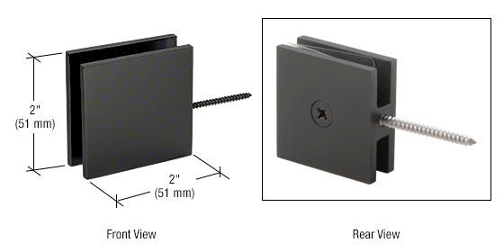 CRL Square Wall Mount Movable Transom Clamp SGC186MBL