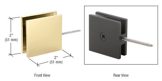 CRL Square Wall Mount Movable Transom Clamp SGC186SB