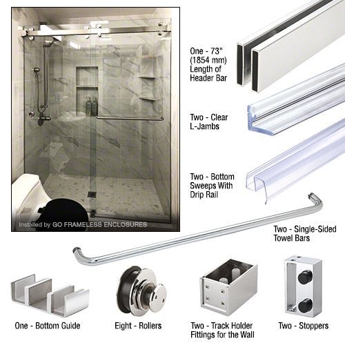 U.S. Horizon Mfg. Steel Sorrento Series Double Door Sliding System SMDD73PS