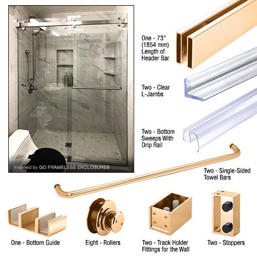 U.S. Horizon Mfg. Steel Sorrento Series Double Door Sliding System SMDD73SB