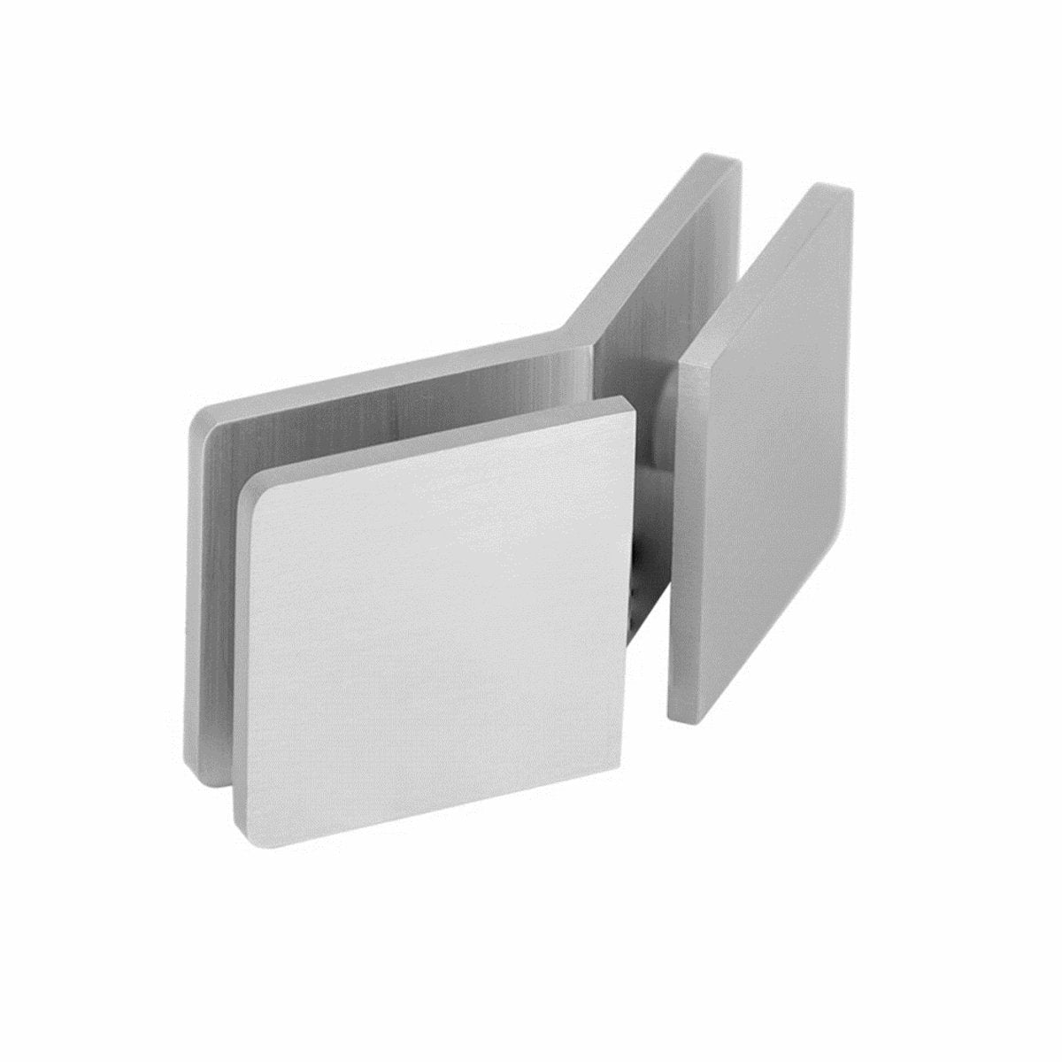 Structure Glass Solutions 1 3/4" x 1 3/4" 135° Glass to Glass Radius Corner Glass Clamp GCR - 135 - Brushed Nickel