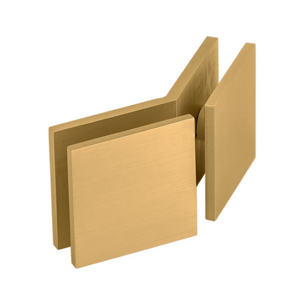 Structure Glass Solutions 1 3/4" x 1 3/4" 135° Glass to Glass Square Edges Glass Clamp GCS - 135 - Brushed Gold