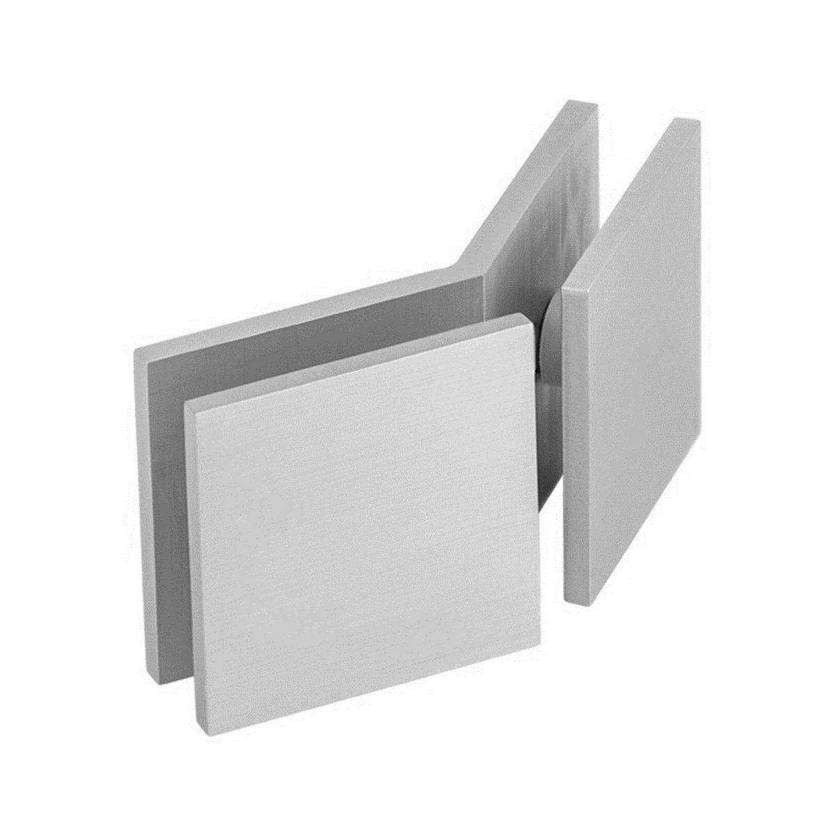 Structure Glass Solutions 1 3/4" x 1 3/4" 135° Glass to Glass Square Edges Glass Clamp GCS - 135 - Brushed Nickel