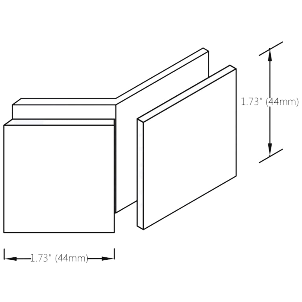 Structure Glass Solutions 1 3/4" x 1 3/4" 135° Glass to Glass Square Edges Glass Clamp GCS - 135 - Brushed Nickel