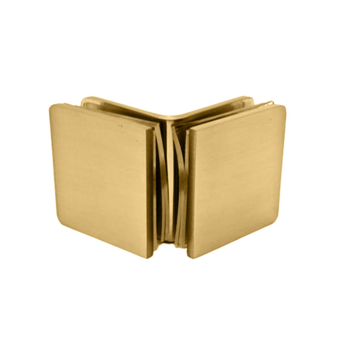 Structure Glass Solutions 1 3/4" x 1 3/4" 90° Glass to Glass Radius Corner Glass Clamp GCR - 902 - Brushed Gold