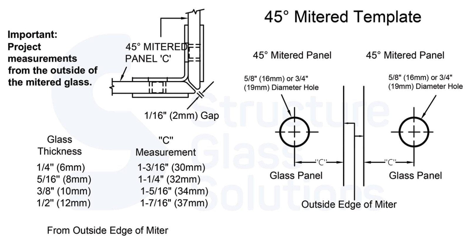 Structure Glass Solutions 1 3/4" x 1 3/4" 90° Glass to Glass Radius Corner Glass Clamp GCR - 902 - Brushed Gold