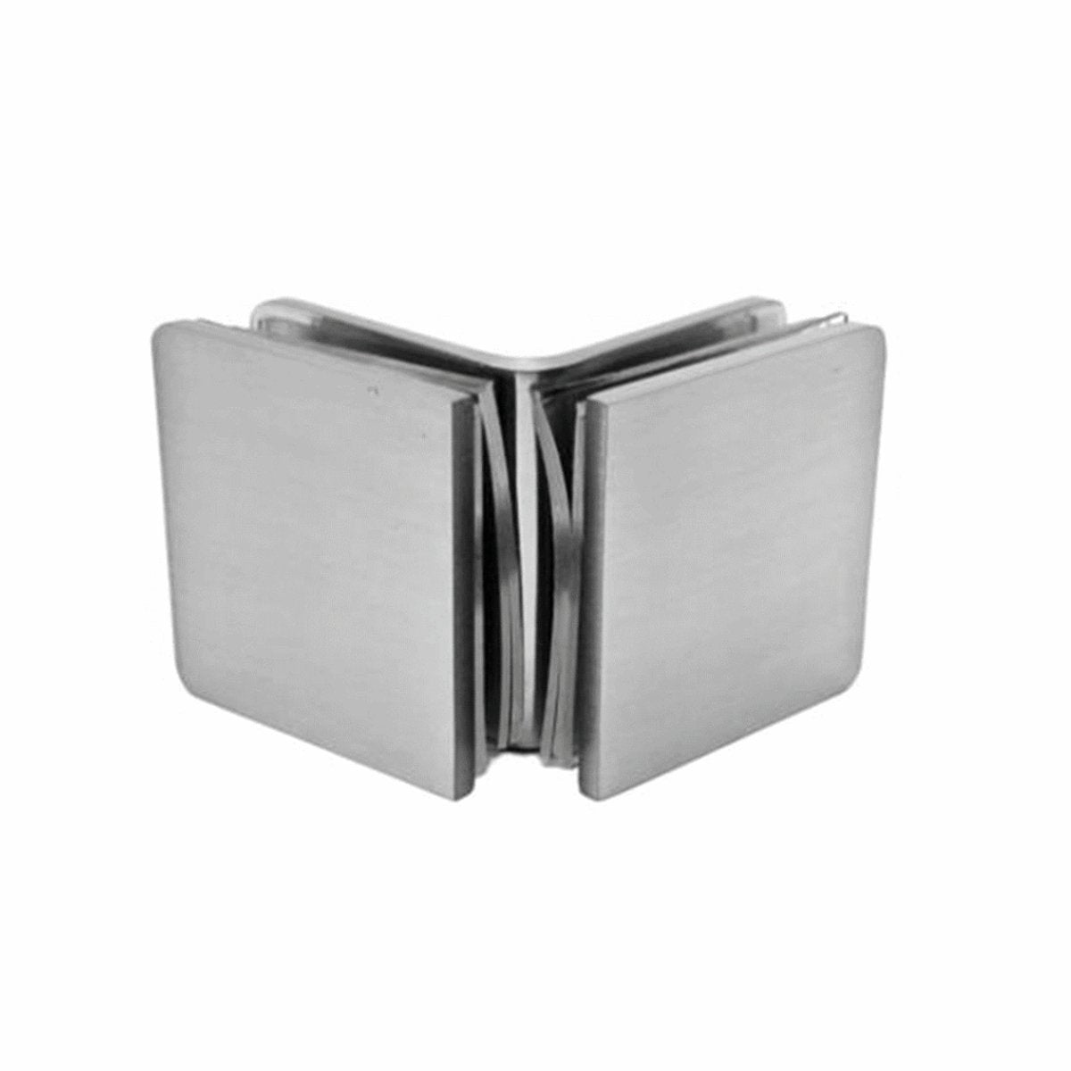 Structure Glass Solutions 1 3/4" x 1 3/4" 90° Glass to Glass Radius Corner Glass Clamp GCR - 902 - Brushed Nickel