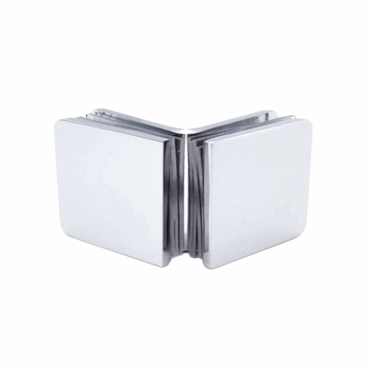 Structure Glass Solutions 1 3/4" x 1 3/4" 90° Glass to Glass Radius Corner Glass Clamp GCR - 902 - Chrome