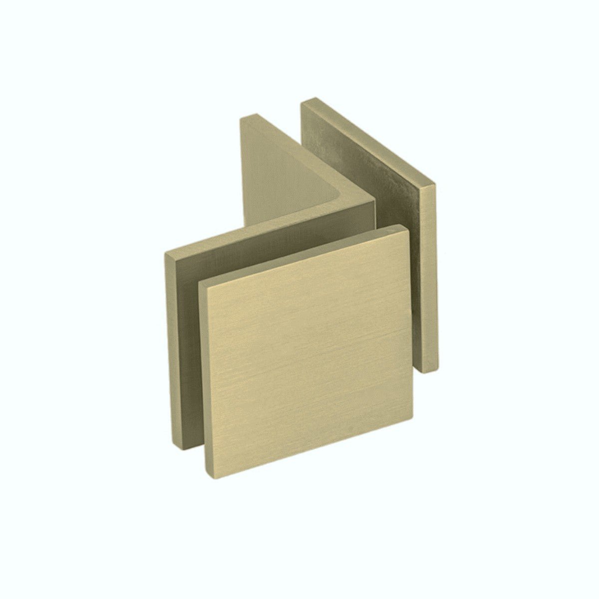 Structure Glass Solutions 1 3/4" x 1 3/4" 90° Open Face Glass to Glass Square Edge Glass Clamp GCS - 902 - Brushed Bronze