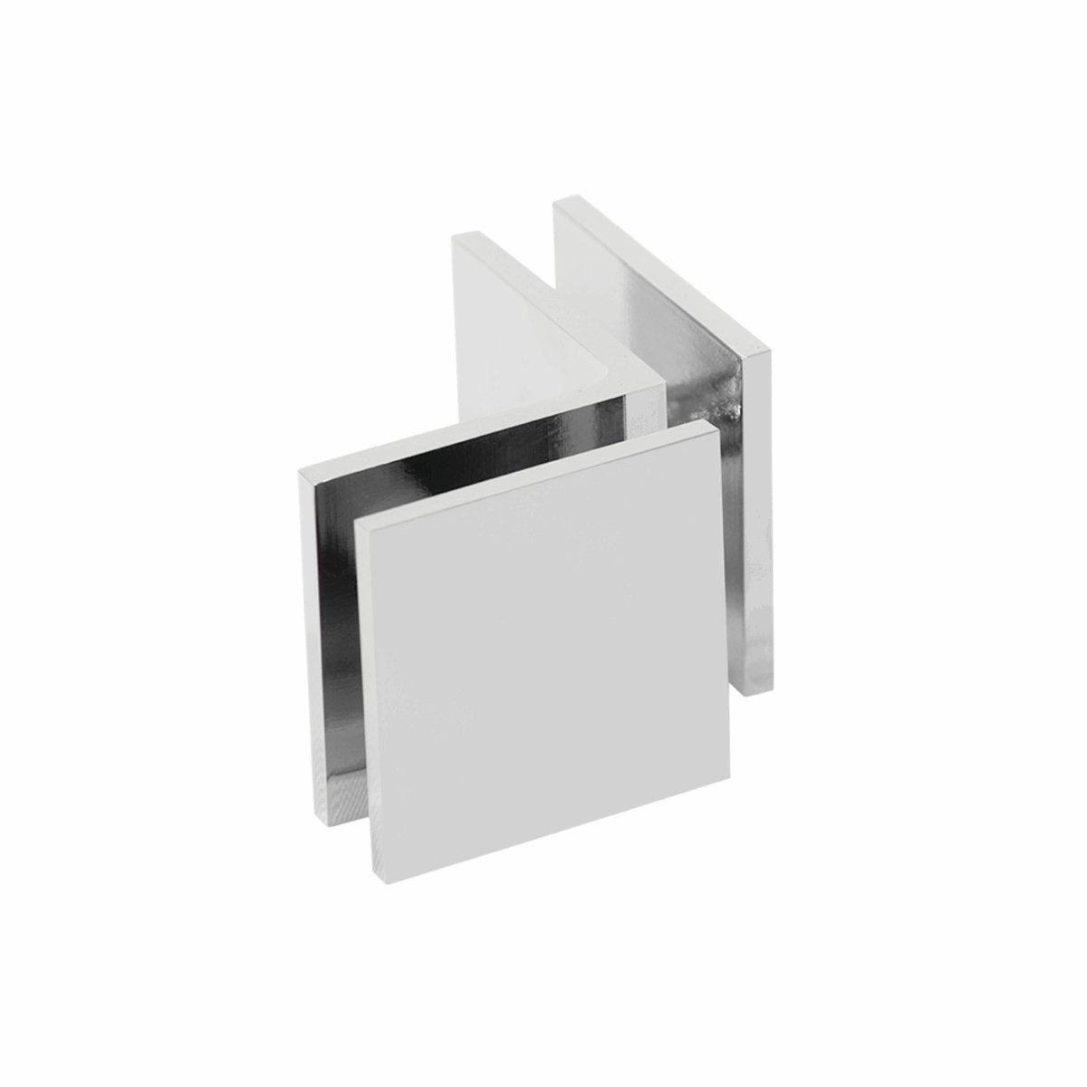 Structure Glass Solutions 1 3/4" x 1 3/4" 90° Open Face Glass to Glass Square Edge Glass Clamp GCS - 902 - Chrome