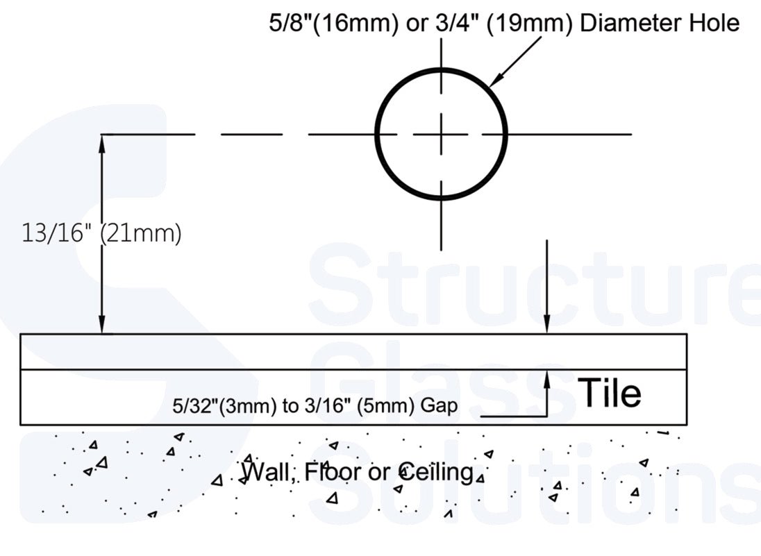 Structure Glass Solutions 1 3/4" x 1 3/4" Wall Mount Radius Corner Glass Clamp GCR - 110 - Brushed Nickel