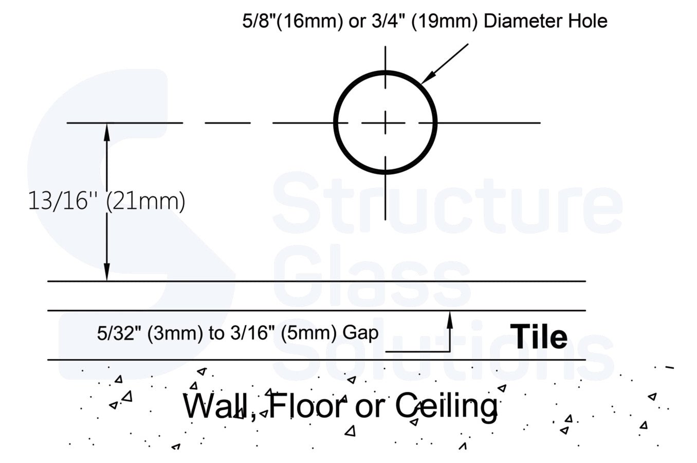 Structure Glass Solutions 1 3/4" x 1 3/4" Wall Mount Radius Corner Glass Clamp W/Leg GCR - 901 - Brushed Nickel