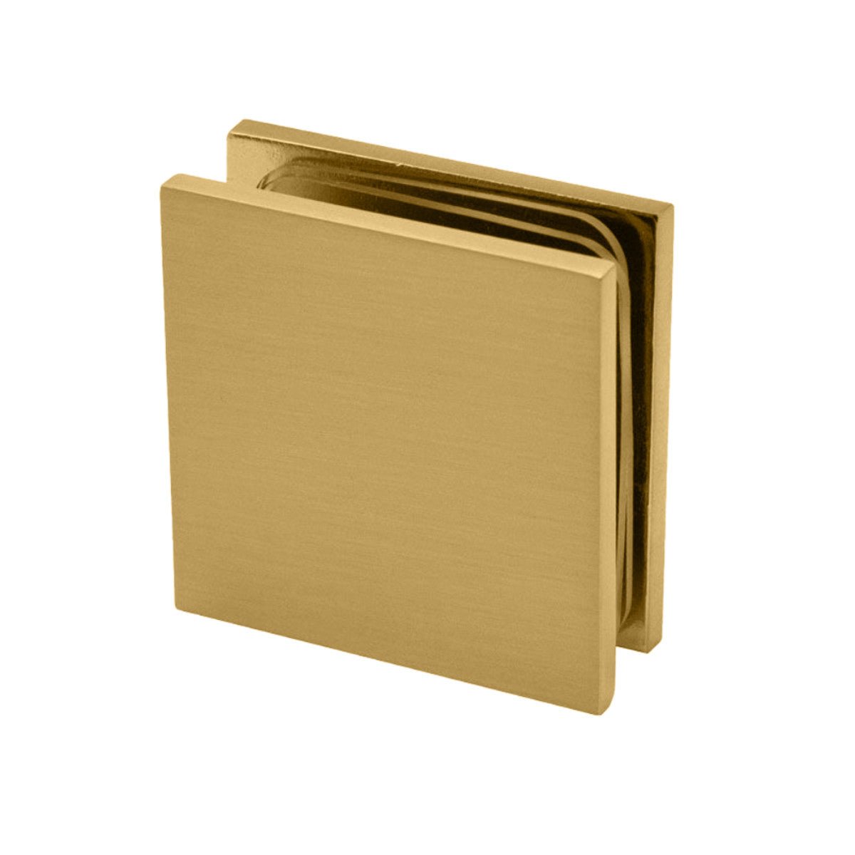 Structure Glass Solutions 1 3/4" x 1 3/4" Wall Mount Square Edges Glass Clamp GCS - 110 - Brushed Gold