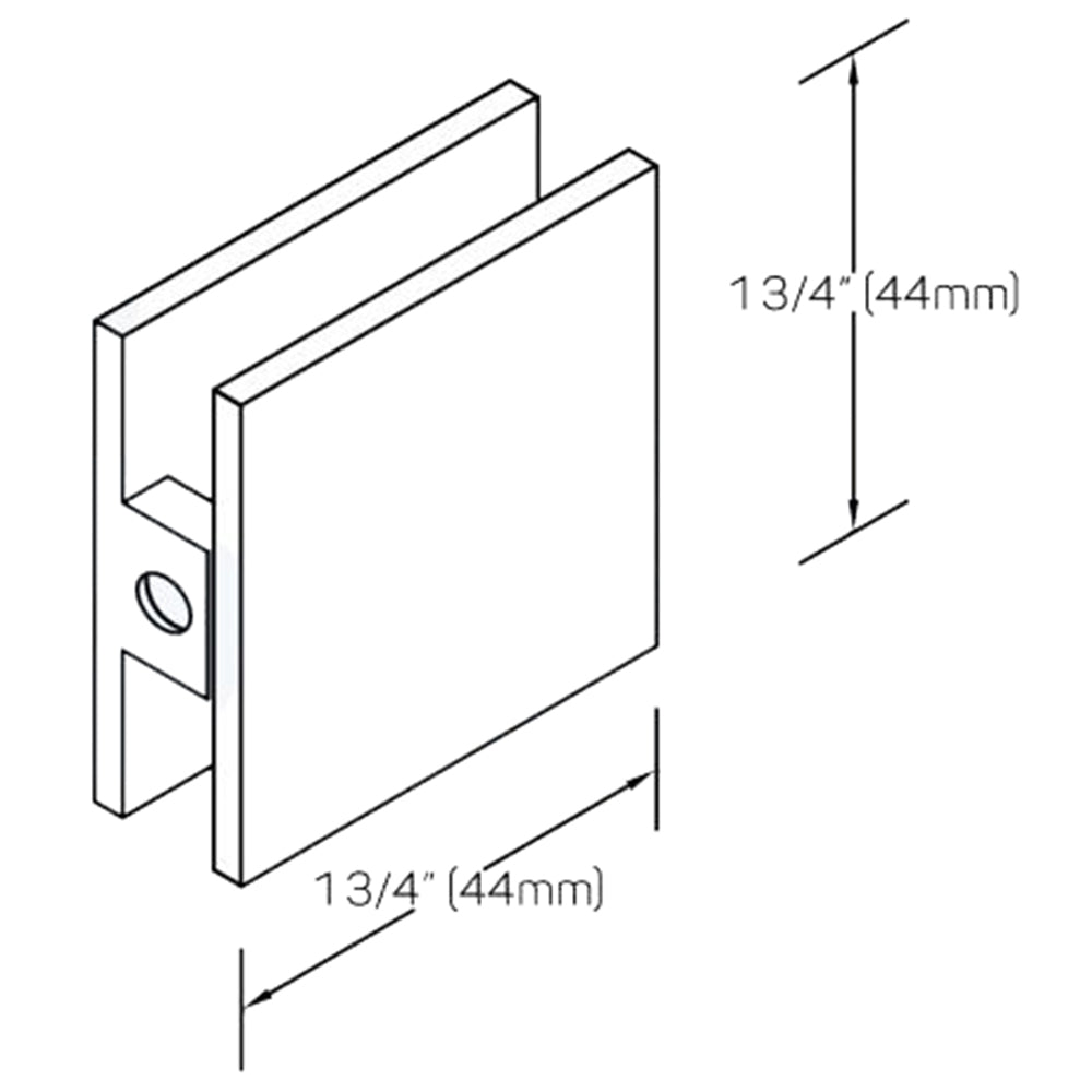 Structure Glass Solutions 1 3/4" x 1 3/4" Wall Mount Square Edges Glass Clamp GCS - 110 - Brushed Gold