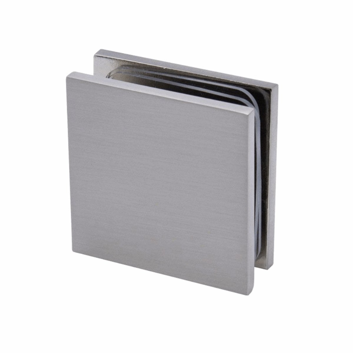 Structure Glass Solutions 1 3/4" x 1 3/4" Wall Mount Square Edges Glass Clamp GCS - 110 - Brushed Nickel