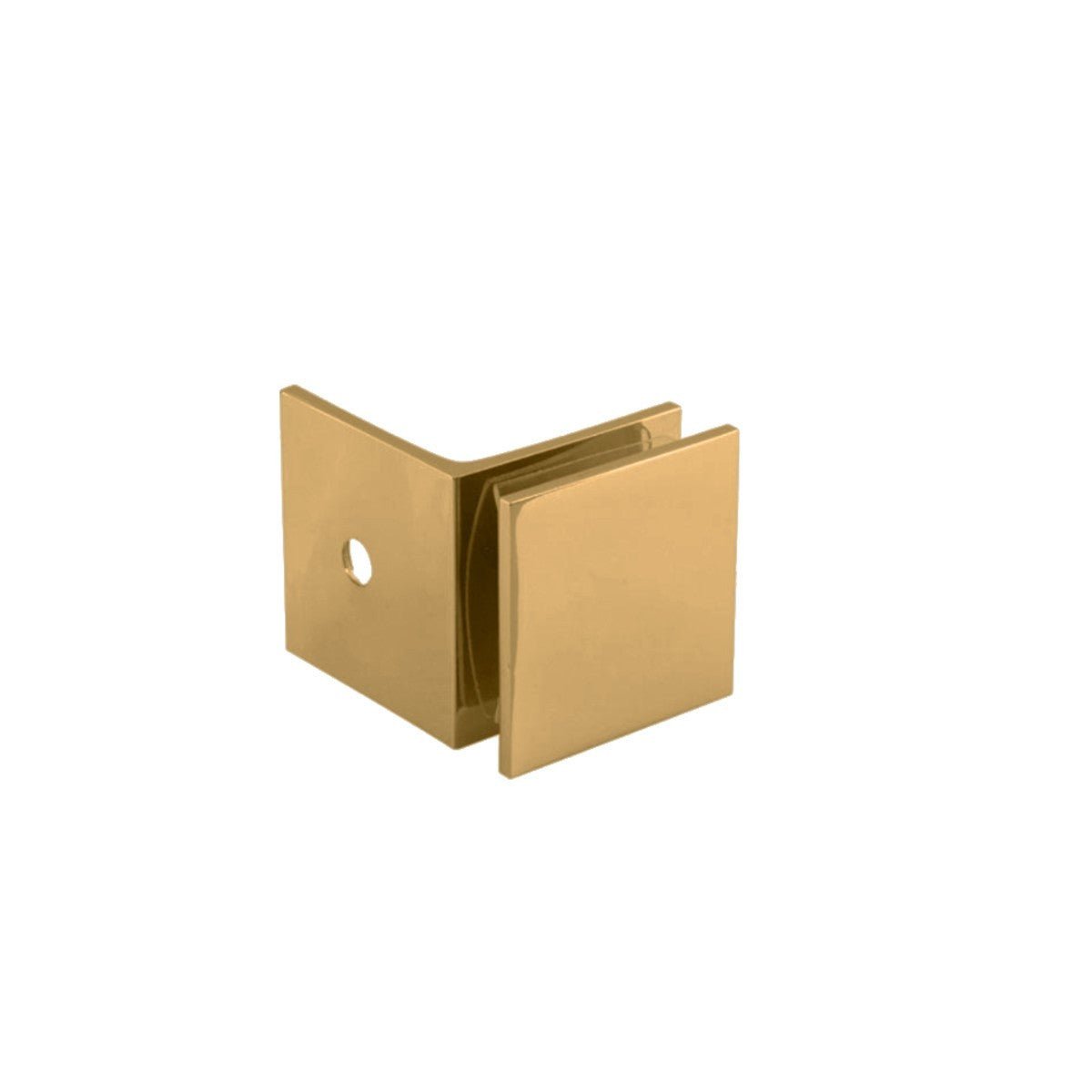 Structure Glass Solutions 1 3/4" x 1 3/4" Wall Mount Square Edges Glass Clamp W/Leg GCS - 901 - Brushed Bronze