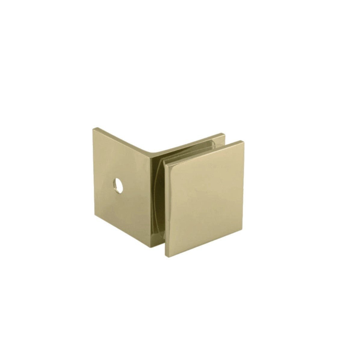 Structure Glass Solutions 1 3/4" x 1 3/4" Wall Mount Square Edges Glass Clamp W/Leg GCS - 901 - Brushed Gold