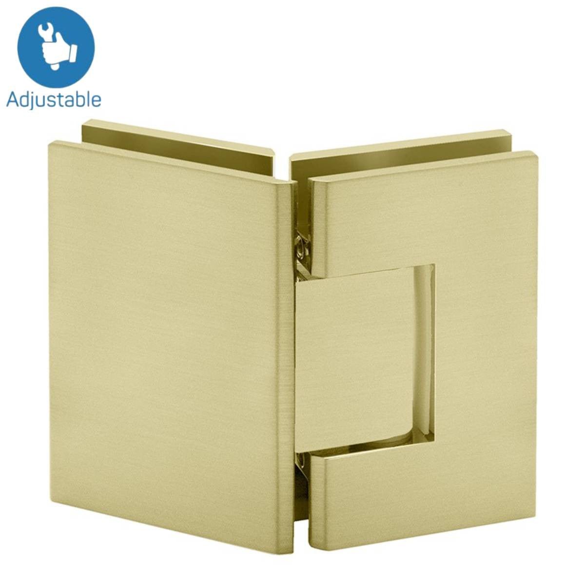 Structure Glass Solutions 135° Glass to Glass Adjustable Hinge IMP - 135 - AJ - Brushed Gold