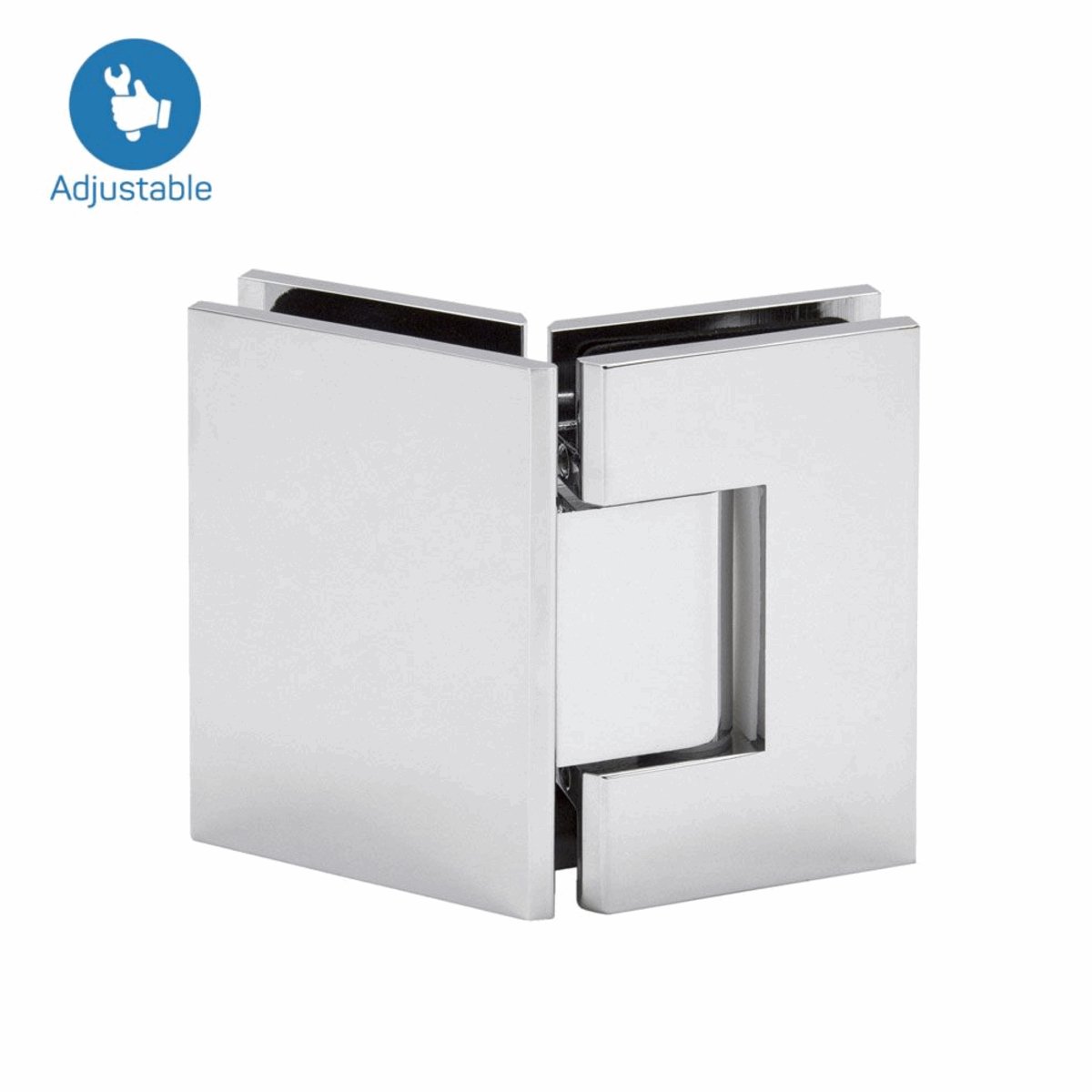 Structure Glass Solutions 135° Glass to Glass Adjustable Hinge IMP - 135 - AJ - Chrome