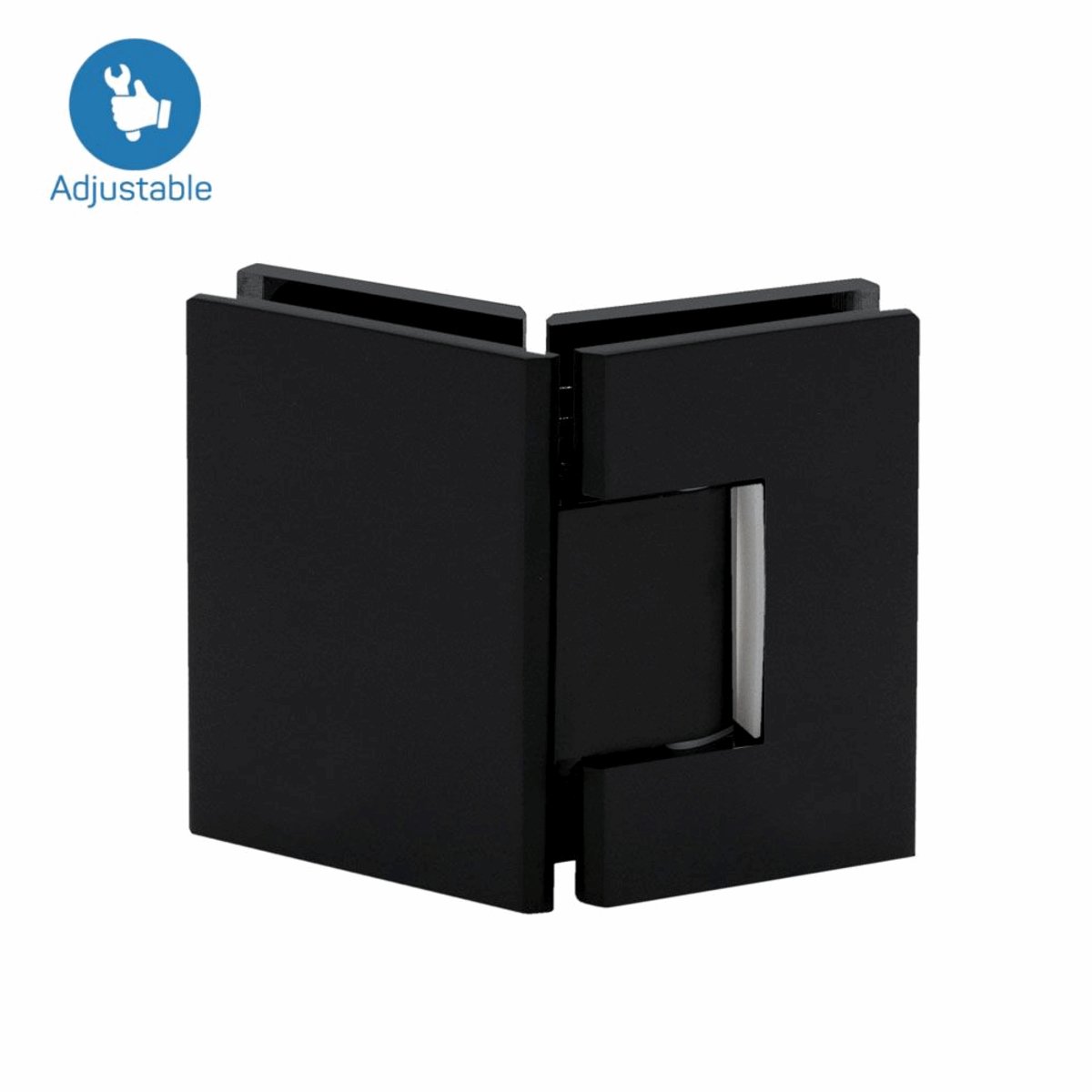 Structure Glass Solutions 135° Glass to Glass Adjustable Hinge IMP - 135 - AJ - Matte Black