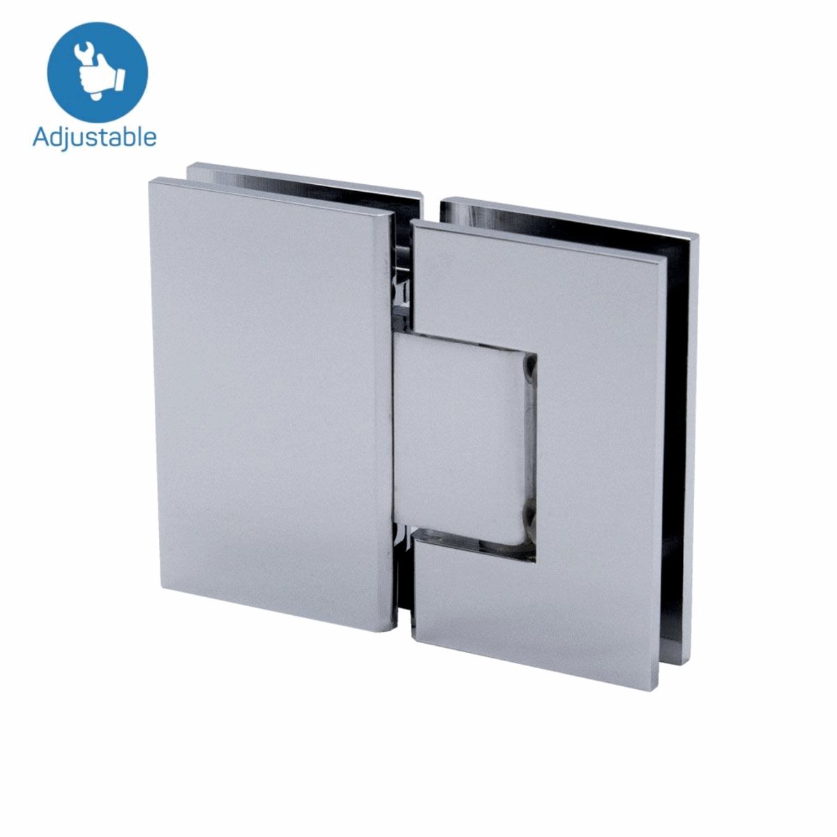 Structure Glass Solutions 180° Glass to Glass Adjustable Hinge IMP - 180 - AJ - Chrome