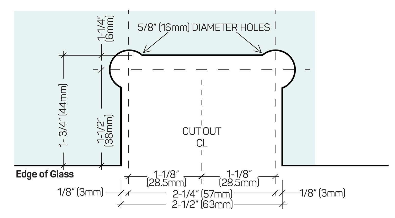 Structure Glass Solutions 180° Glass to Glass Hinge Beveled ROY - 180 - Brushed Nickel