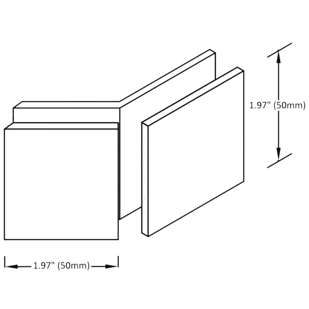 Structure Glass Solutions 2" x 2" 135° Heavy Duty Glass to Glass Square Edges Glass Clamp