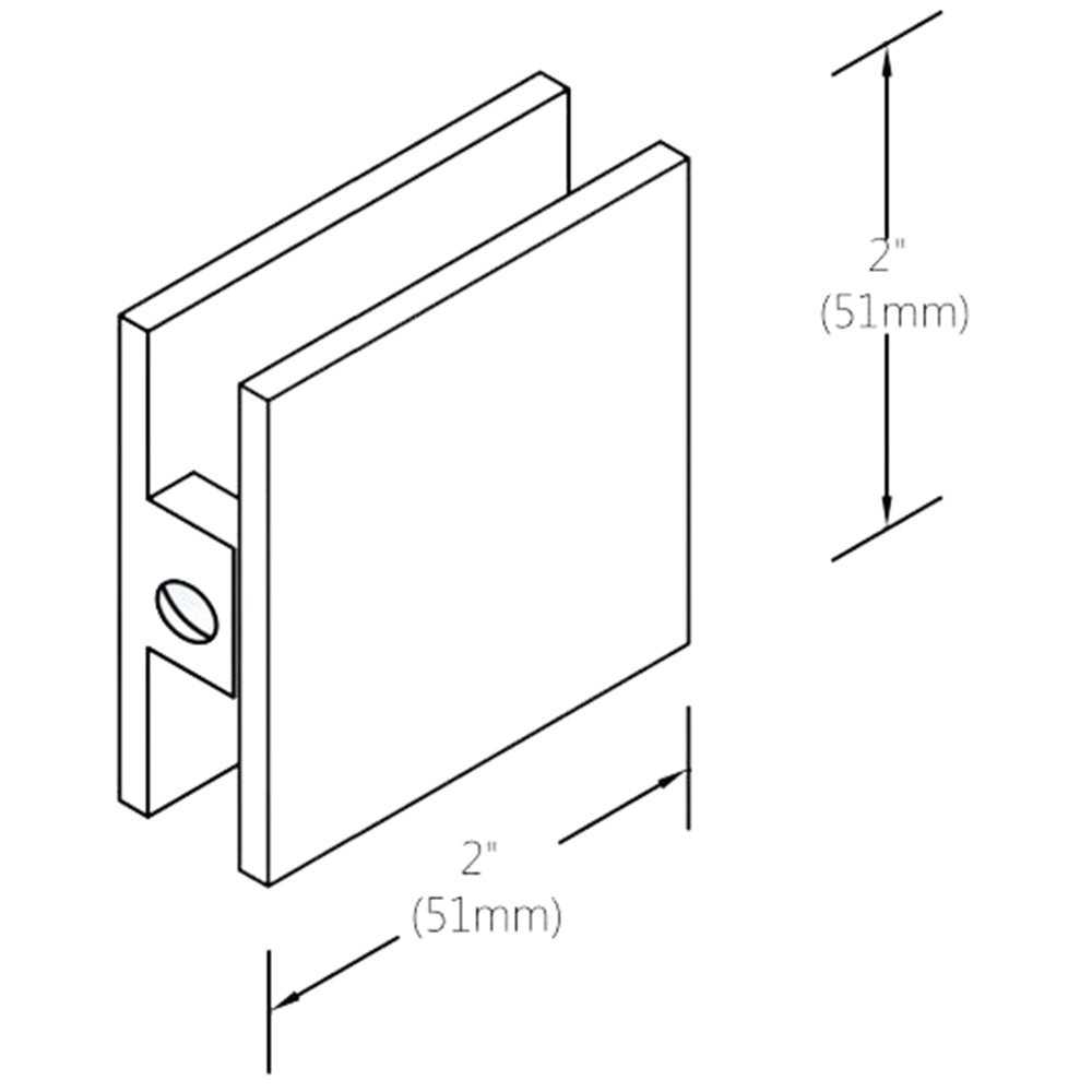 Structure Glass Solutions 2" x 2" Heavy Duty Wall to Glass Square Edges Glass Clamp GCS - 200 - Brushed Bronze