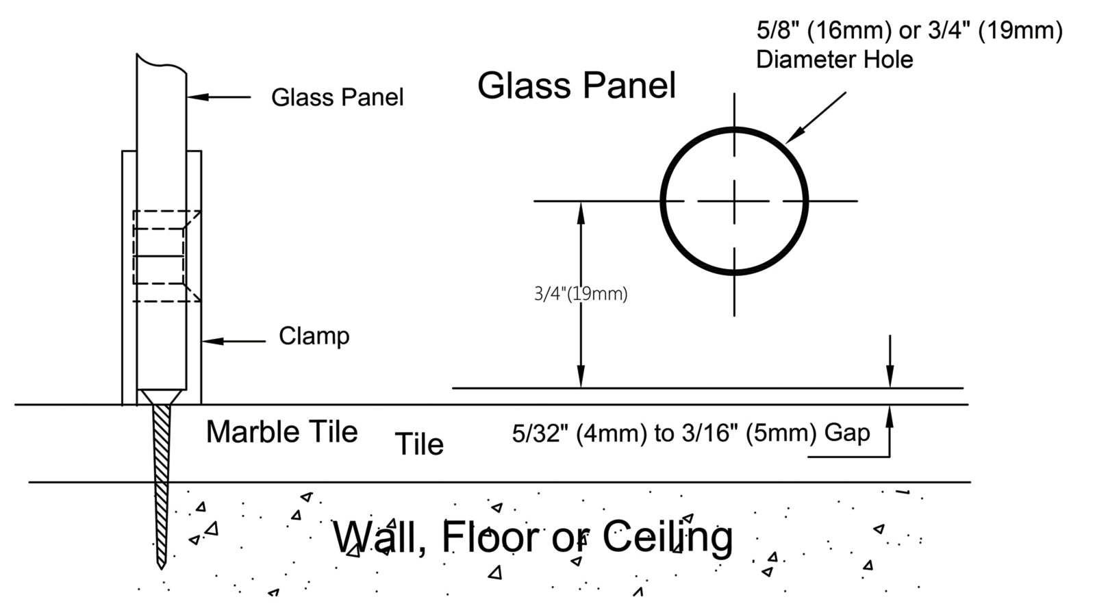 Structure Glass Solutions 2" x 2" Heavy Duty Wall to Glass Square Edges Glass Clamp GCS - 200 - Brushed Bronze