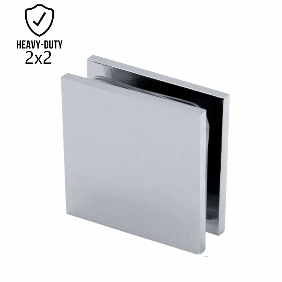 Structure Glass Solutions 2" x 2" Heavy Duty Wall to Glass Square Edges Glass Clamp GCS - 200 - Chrome