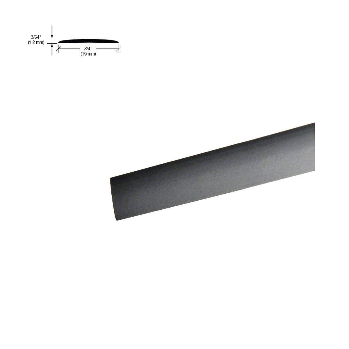 Structure Glass Solutions 3/4" Flat Style Matte Black PVC Decorative Grid Strips with Pre Applied Tape PVCGR79MBL