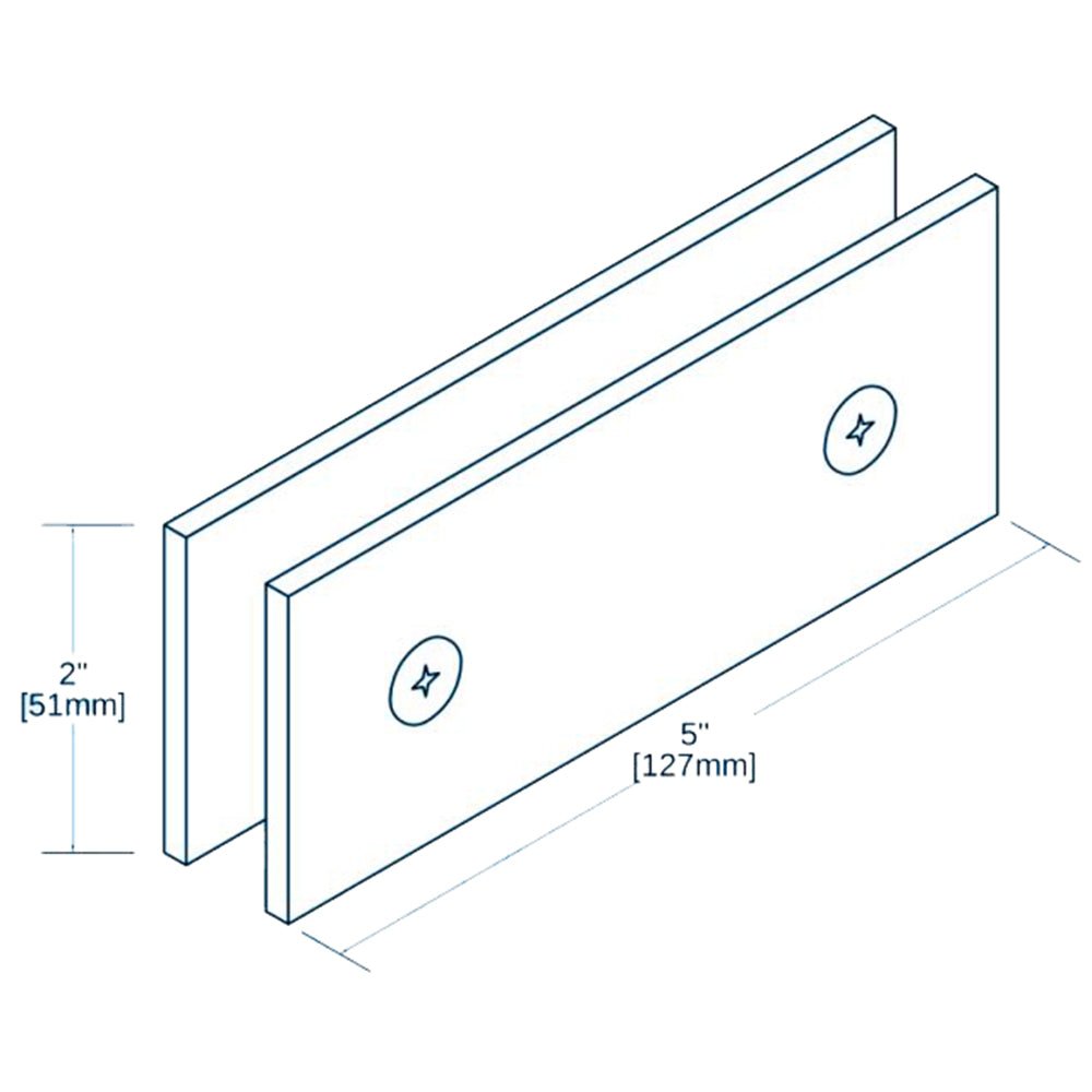 Structure Glass Solutions 5" x 2" 180° Heavy Duty Glass to Glass Square Edges Glass Clamp 200 - 180 - Brushed Nickel