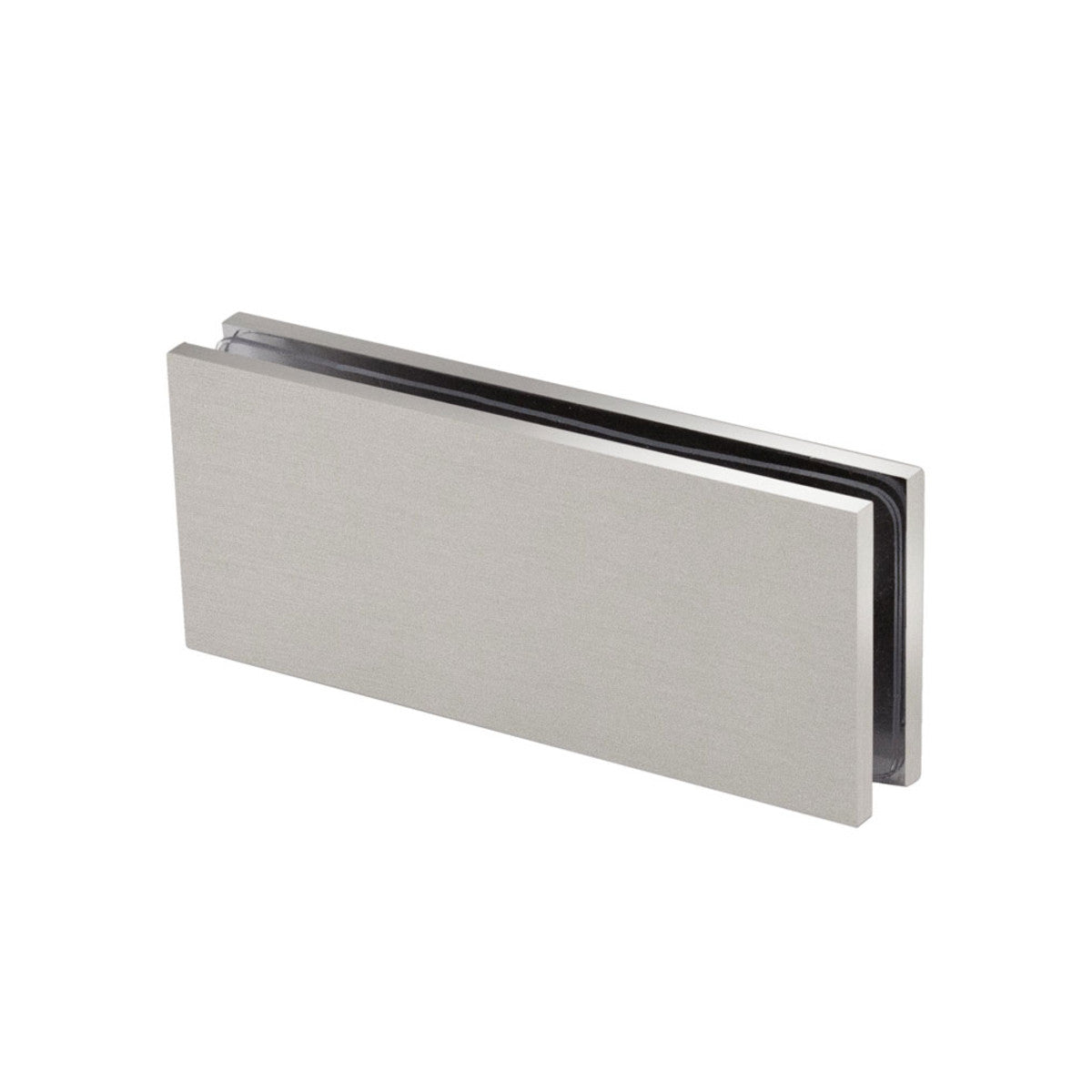 Structure Glass Solutions 5" x 2" 180° Heavy Duty Glass to Glass Square Edges Glass Clamp 200 - 180 - Brushed Nickel