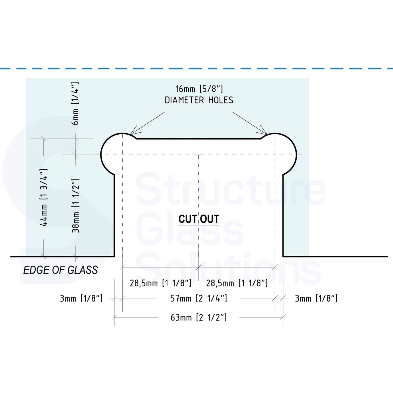 Structure Glass Solutions 5° Wall to Glass Full Back Plate Hinge IMP - 1105 - Brushed Nickel