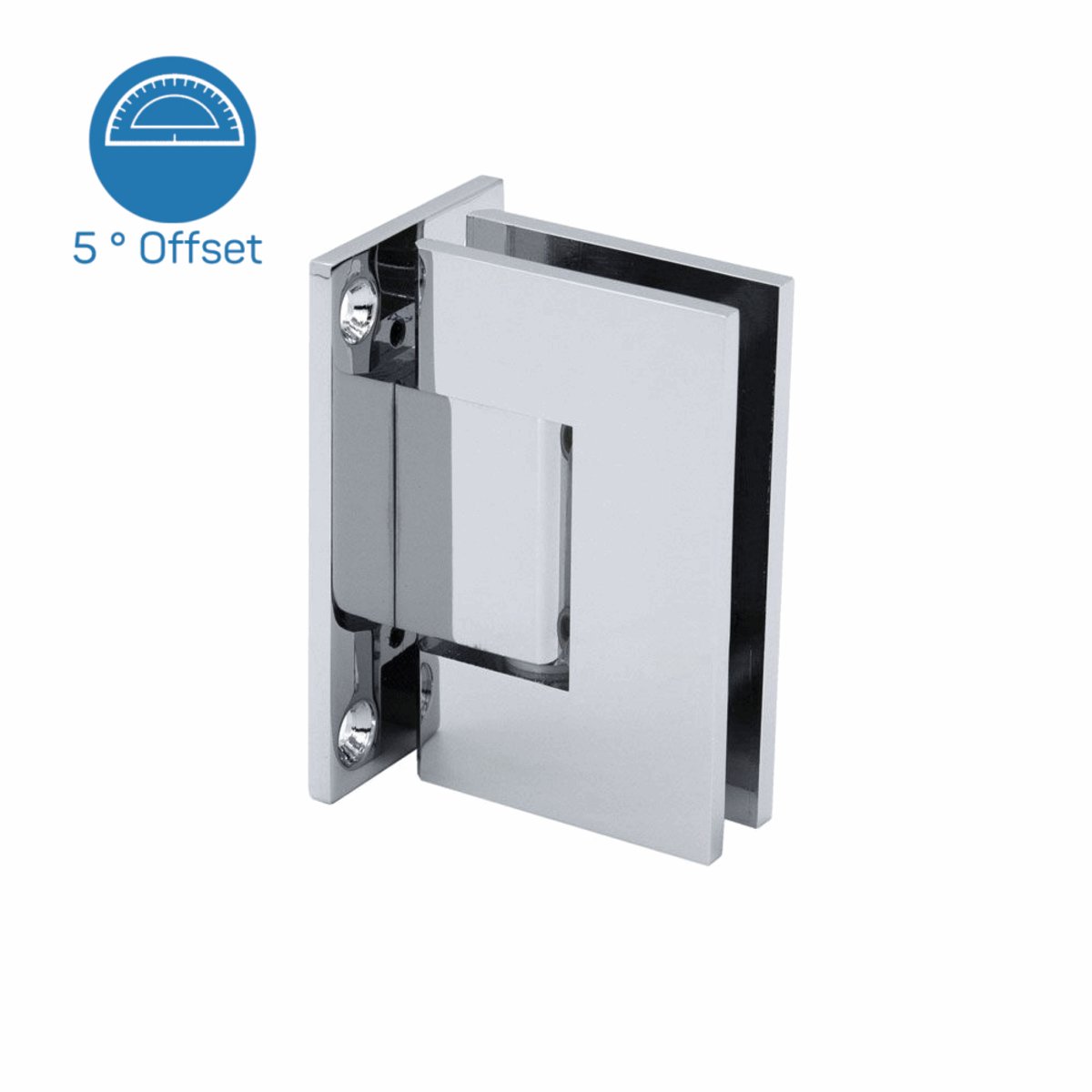 Structure Glass Solutions 5° Wall to Glass Full Back Plate Hinge IMP - 1105 - Chrome