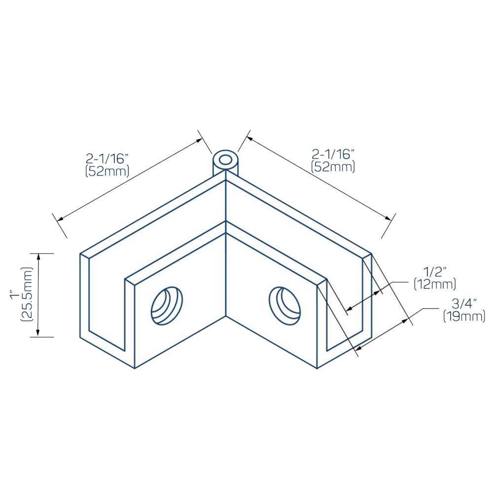 Structure Glass Solutions 90° Adjustable Sleeve Over Clamp SLE - 90 - AJ - Brushed Nickel