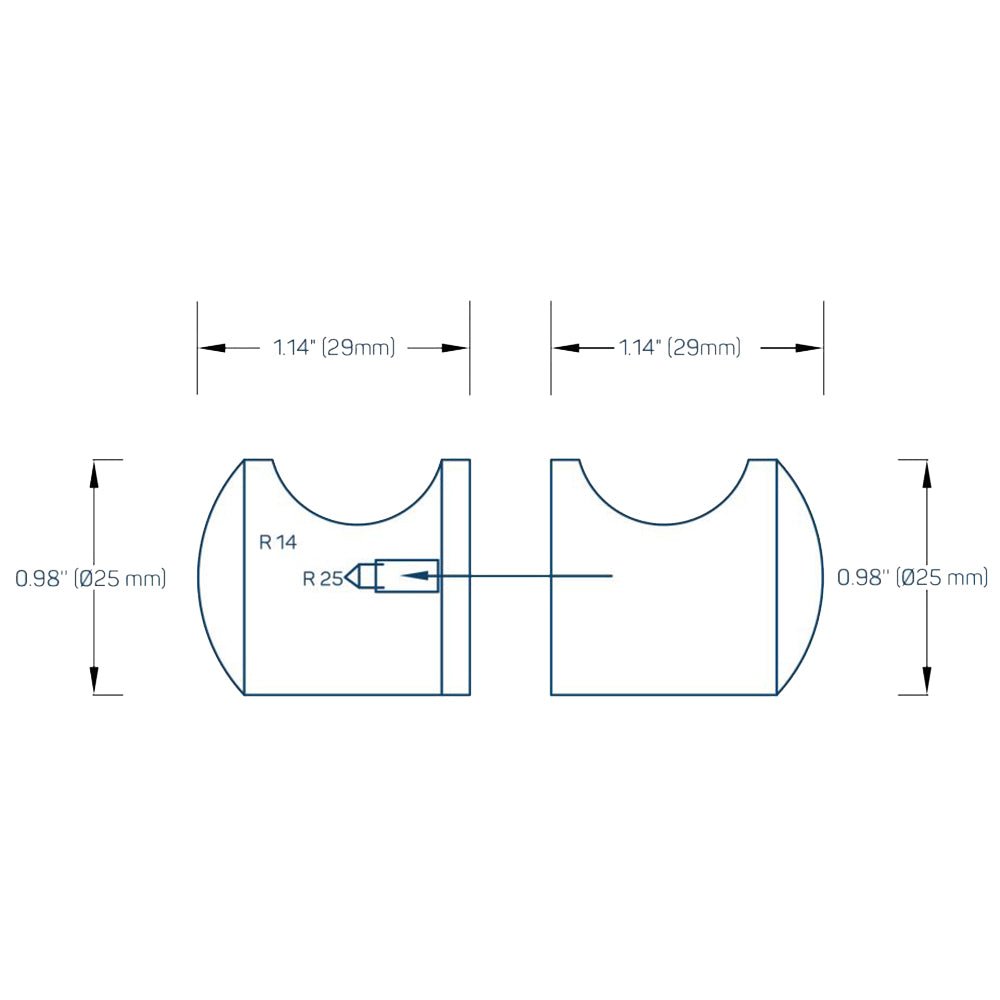 Structure Glass Solutions Crescent Style Grip Back to Back Shower Door Knob GDK - 09 - Brushed Nickel