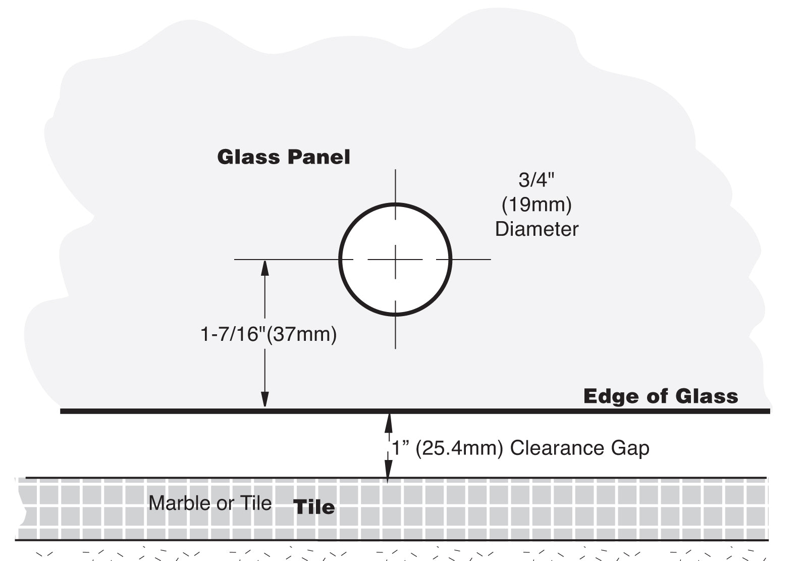 CRL Tall Base Glass Clamp CMC10RB