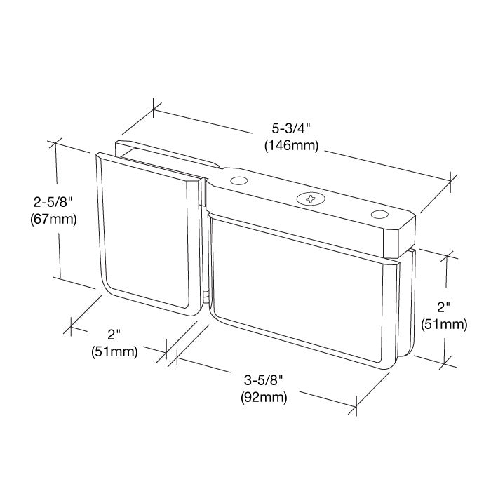 CRL Top or Bottom Mount Prima Pivot Hinge with Attached U - Clamp PPH070RB