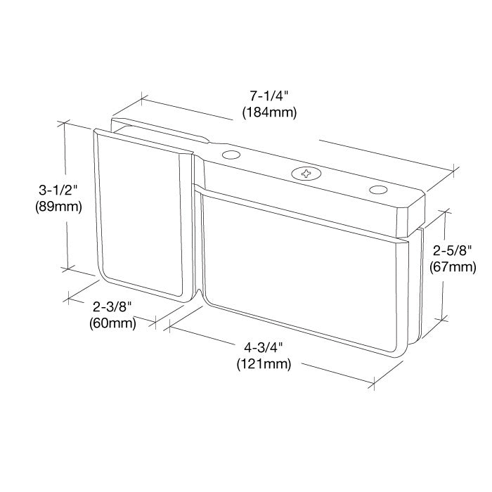 CRL Top or Bottom Mount Senior Prima Pivot Hinge with Attached U - Clamp SRPPH07BN