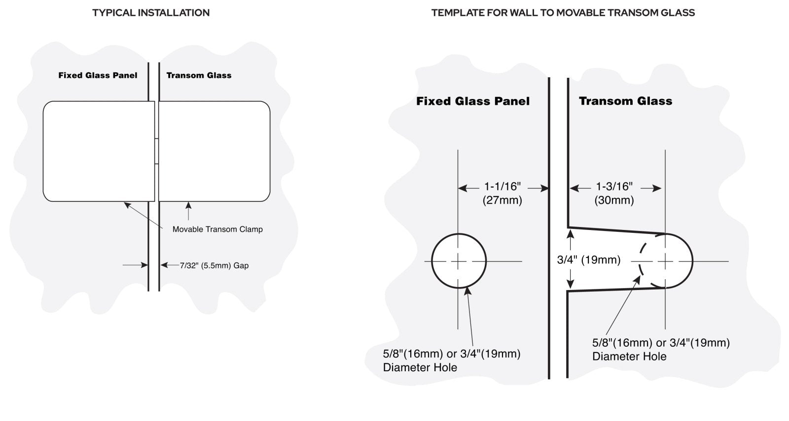 CRL Traditional Movable Glass - To - Glass Transom Glass Clamp GCB1880RB