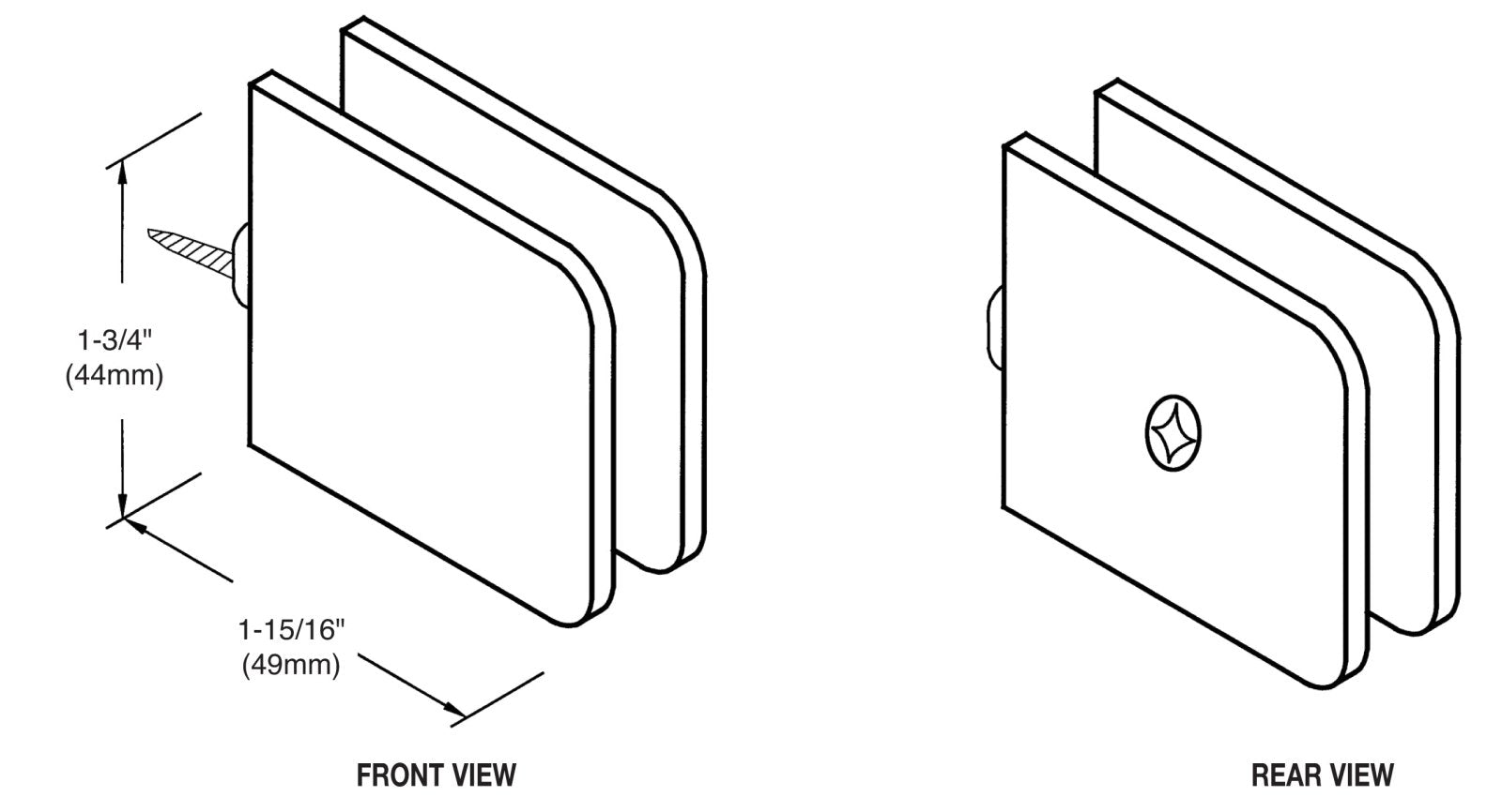 CRL Traditional Movable Wall Mounted Transom Glass Clamp GCB1860RB