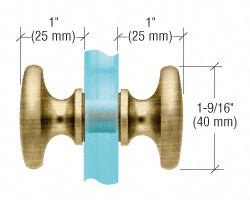 CRL Traditional Style Back - to - Back Shower Door Knobs SDK100ABR